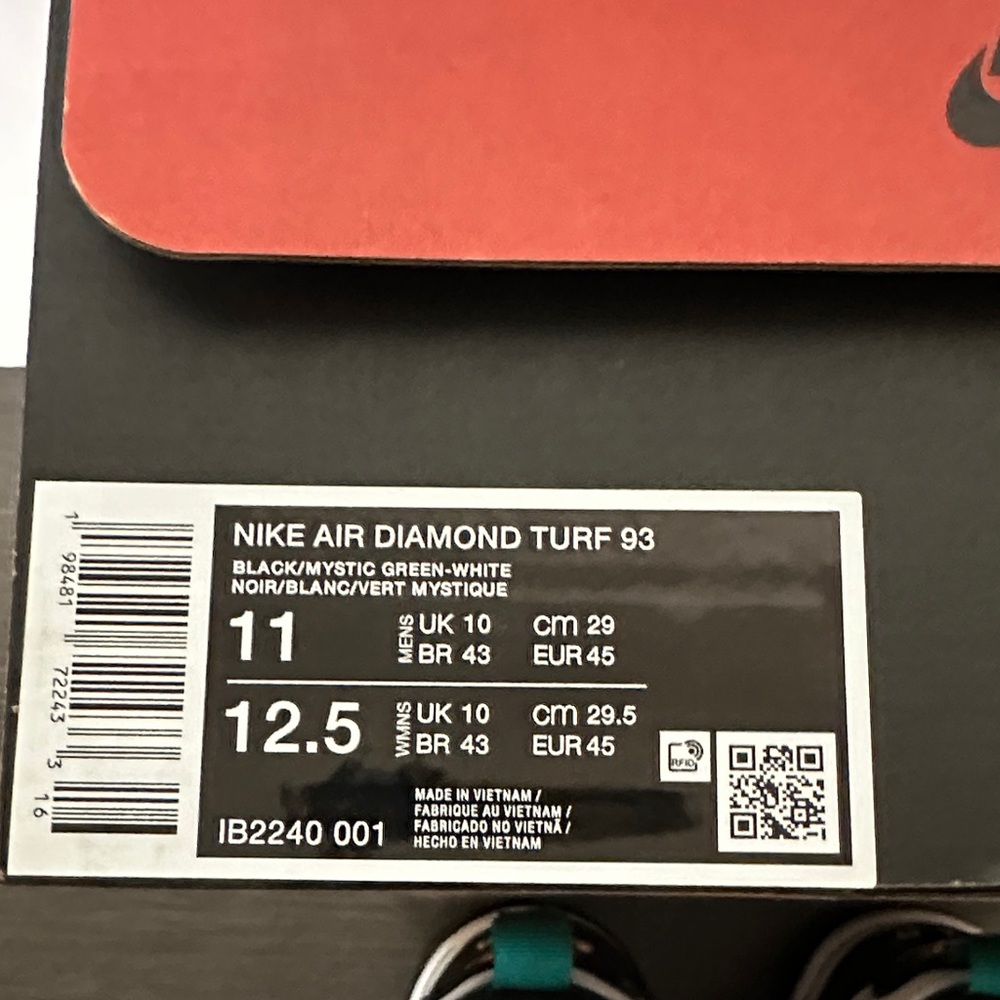 Nike Mens Air Diamond Turf 93 Hard to find. Brand New! Size 11 F16 - Picture 7 of 7